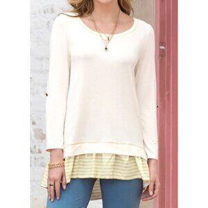 Matilda Jane Top Size Medium Ventriloquist Ruffled Hem Tunic Long Sleeve